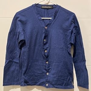 Mercibeaucoup Unique Cutting Cardigan Royal Blue fruits y2k S S/M MADE IN JAPAN